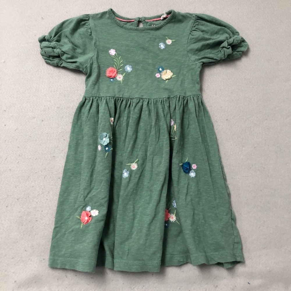Mini Boden Dress Lot Girls 5-7Y Kids Purple Green Blue Floral Rainbow Polka Dot - Picture 4 of 5